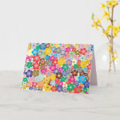 Wenskaart voor regenboogbloemen kaart (Gele Bloem)