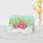 Wenskaart voor Rode Kerstvrachtwagen Kaart (Gele Bloem)