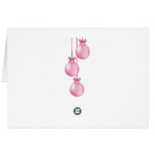 Wenskaart voor roze kerstversiering (Achterkant Horizontaal)
