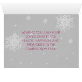 Wenskaart voor roze kerstversiering (Binenzijde Horizontaal (Onderkant))