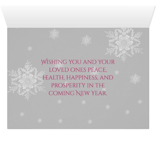 Wenskaart voor roze kerstversiering (Binenzijde Horizontaal (Onderkant))