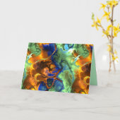 wenskaart voor ruimtefractaal kaart (Gele Bloem)