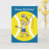 Wenskaart voor tennisspelers kaart (Gele Bloem)