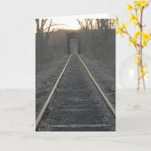 Wenskaart voor treinrails kaart (Gele Bloem)