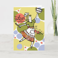 Wenskaart voor vrouw die van koken houdt!