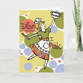 Wenskaart voor vrouw die van koken houdt! kaart
