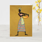 Wenskaart voor vrouwen in Afrika Kaart (Gele Bloem)