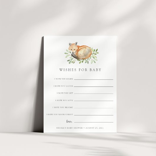Wenskaart voor Woodland Fox Baby Shower Kaart