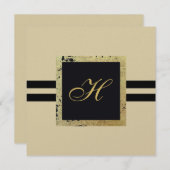 Wenskaart voor zwart-wit en tan-monogram (Voorkant / Achterkant)