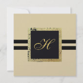 Wenskaart voor zwart-wit en tan-monogram (Voorkant)