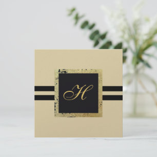 Wenskaart voor zwart-wit en tan-monogram