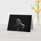 wenskaart voor zwarte labrador kaart (Gele Bloem)