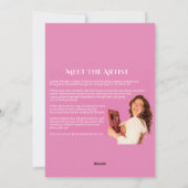 Wenskaart vrolijke roze bloem feestdagenkaart (Achterkant)