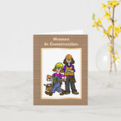 Wenskaart vrouwelijke bouwvakkers kaart (Gele Bloem)