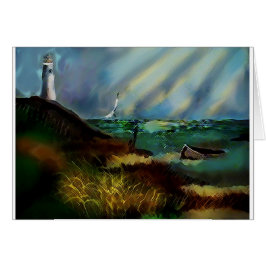 Wenskaart vuurtoren (blanco binnenin)