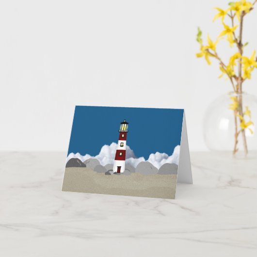 Wenskaart vuurtoren kaart (Gele Bloem)