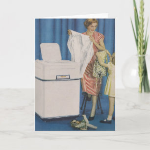 Wenskaart wasmachine kaart