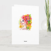 Wenskaart, waterkleur tekenen. Vrouw Kaart (Achterkant)