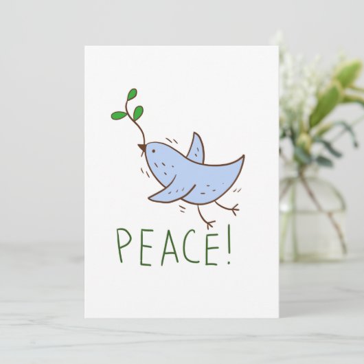 wenskaart, wens vrede. kaart (Staand voorkant)