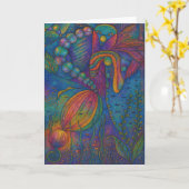 Wenskaart Whimsical Kaart (Gele Bloem)