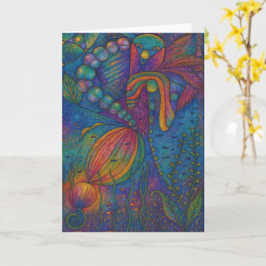 Wenskaart Whimsical  Kaart (Gele Bloem)