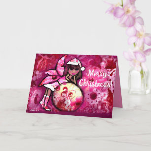 Wenskaart - Whimsische vrolijke kerst elf Kaart