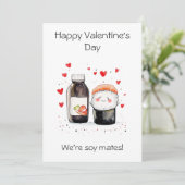 Wenskaart – Wij zijn Soy Mates! Schattigee sushi Kaart (Staand voorkant)
