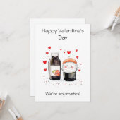 Wenskaart – Wij zijn Soy Mates! Schattigee sushi Kaart (Voorkant / Achterkant in situ)