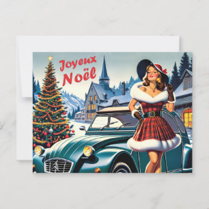wenskaart wijn vrolijk kerstfeest citroën 2CV  Briefkaart