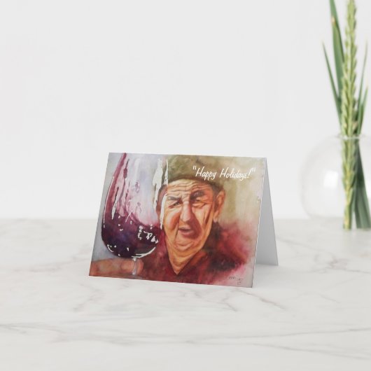 Wenskaart - "Wijnboer Papa" Feestdagen Kaart (Voorkant)