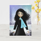 Wenskaart Winter Blank Kaart (Gele Bloem)