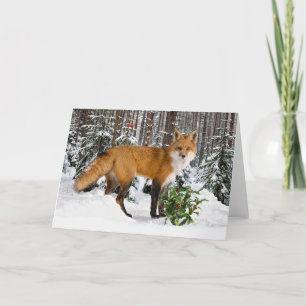 wenskaart "Winter Fox" Feestdagen Kaart