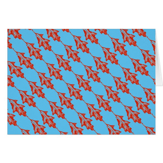 wenskaart "Winter Leaf Blue" (Voorkant Horizontaal)
