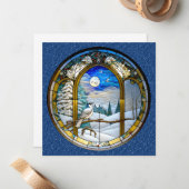 Wenskaart wintervenster notitiekaartje (Voorkant / Achterkant in situ)