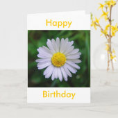 Wenskaart  witte bloem kaart (Gele Bloem)