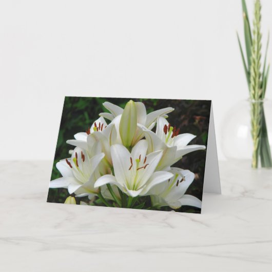 Wenskaart Witte Lilies Kaart (Voorkant)