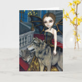 wenskaart "Wolf Manor" Kaart (Gele Bloem)