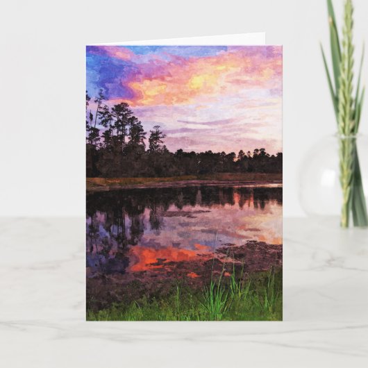 Wenskaart - Zonnetijd op de Pond Kaart (Voorkant)