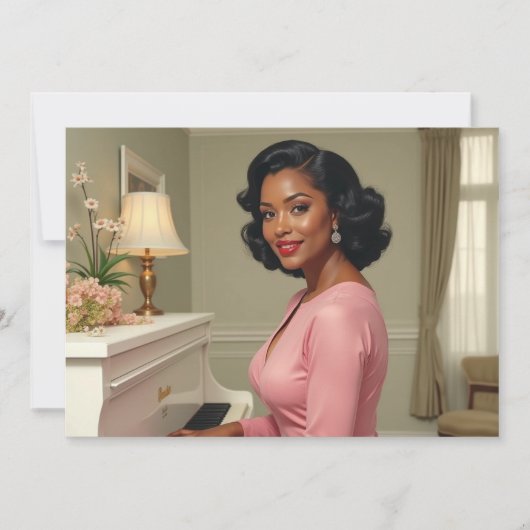 Wenskaart zwarte vrouw Verjaardag Dank u Feestdagenkaart (Voorkant)