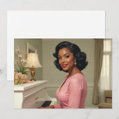 Wenskaart zwarte vrouw Verjaardag Dank u Feestdagenkaart (Voorkant / Achterkant)