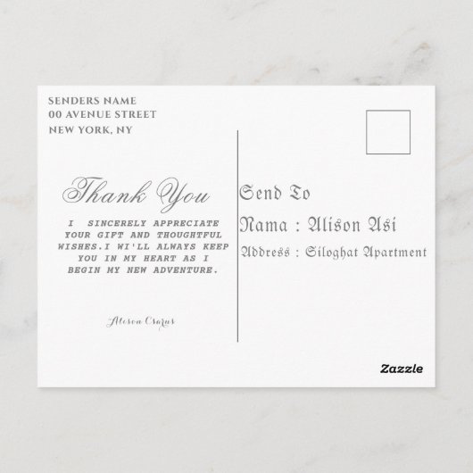Wenskaarten Briefkaart (Achterkant)