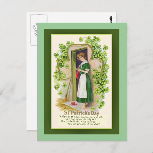 Wenskaarten en Briefkaarten van St. Patrick's Day (Voorkant / Achterkant)