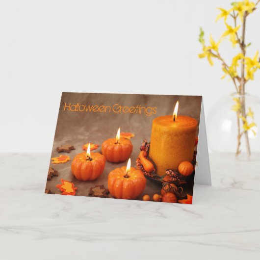 Wenskaarten: Halloween Kaart (Gele Bloem)