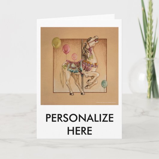 Wenskaarten - Happy Horse Carousel Kaart (Voorkant)