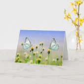 Wenskaarten - Lente Vlinders Motten Kaart (Gele Bloem)