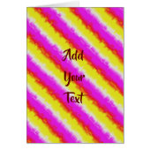 Wenskaarten met gele roze Artdeco-regenboogstrips (Voorkant)