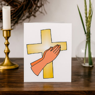 Wenskaarten met handen bij het kruis kaart