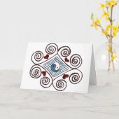 Wenskaarten met het ontwerp van de yang swirl kaart (Gele Bloem)