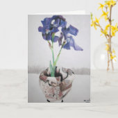 Wenskaarten met "Paarse iris" van Amber Larsen Kaart (Gele Bloem)