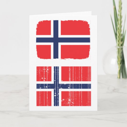 Wenskaarten onder Noorse vlag Kaart (Voorkant)